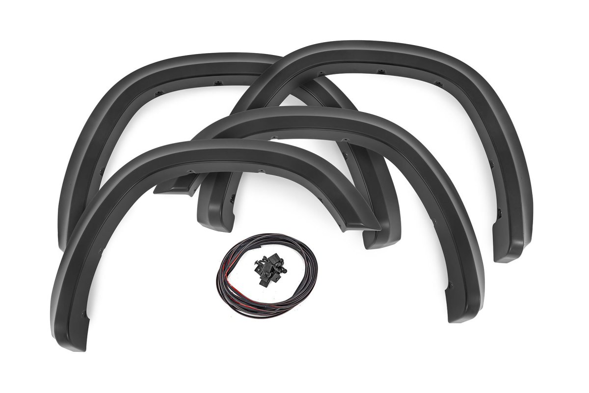 Ram 1500 Fender Flares - Rough Country - Sport Pocket - Granite Crystal - '19-'24